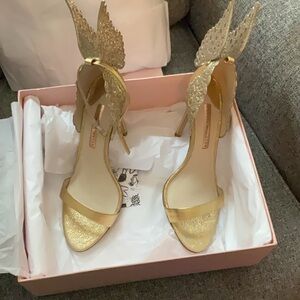Sophia Webster Gold Butterfly Heels